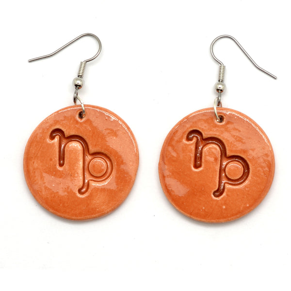 Zodiac Ceramic Glazed Drop Earrings