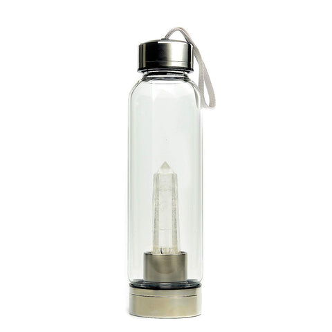 Natural Quartz Crystal Bottle, Crystal Water Bottle
