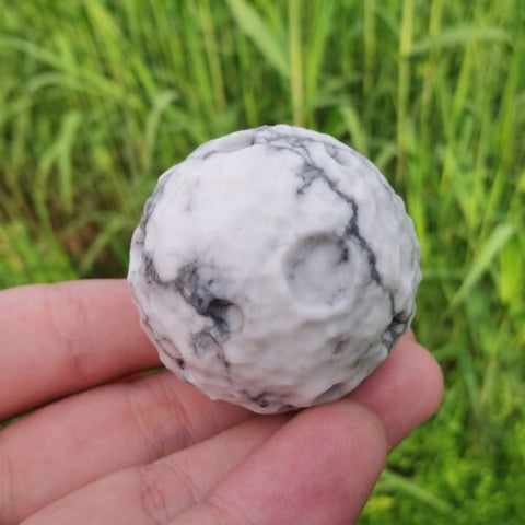 3D Howlite Moon Sphere