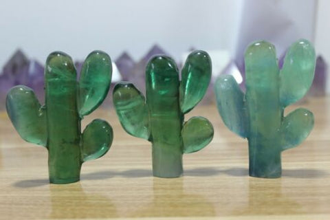 Fluorite Cactus Carving