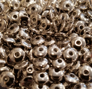 Silver 4mm Spacer Smooth Beads 10 Pieces