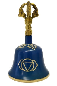 Third Eye Chakra Blue Enameled Brass Ritual Bell