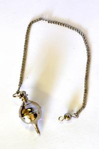 Silver plated round Pendulum w/Chain