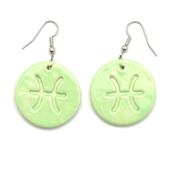 Zodiac Ceramic Glazed Drop Earrings