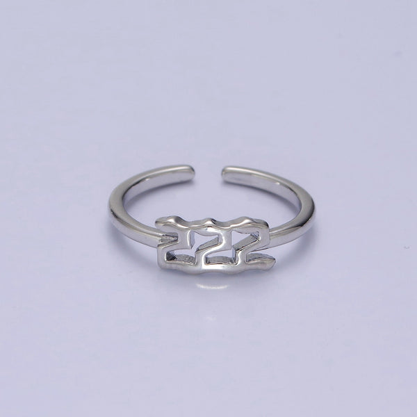 Silver Angel Number Ring