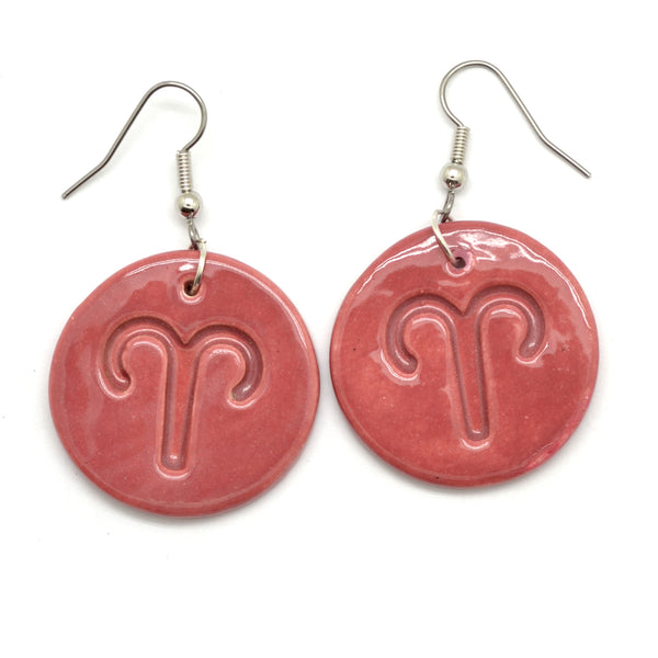 Zodiac Ceramic Glazed Drop Earrings