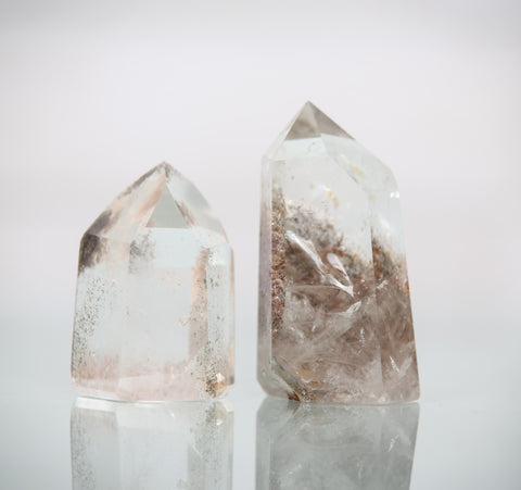 Lemurian Quartz wide base towers with Phantoms